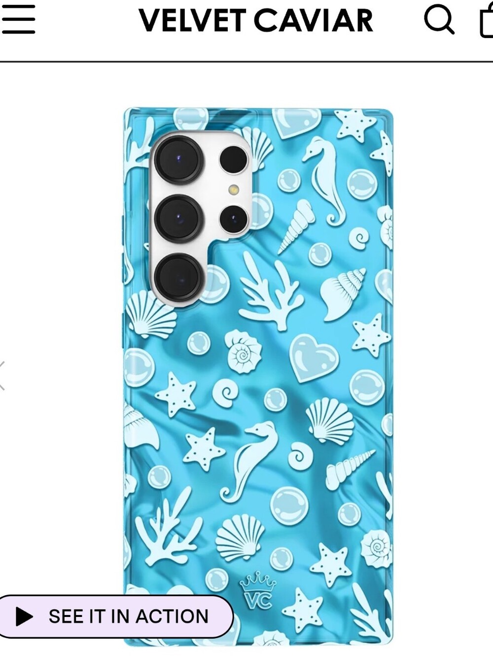 NWT Velvet Caviar Aquamarine Holo Samsung S24 Phone Case